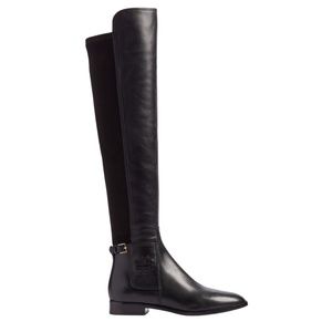 NWOT TORY BURCH Wyatt Stretch Over The Knee Black Leather Boot